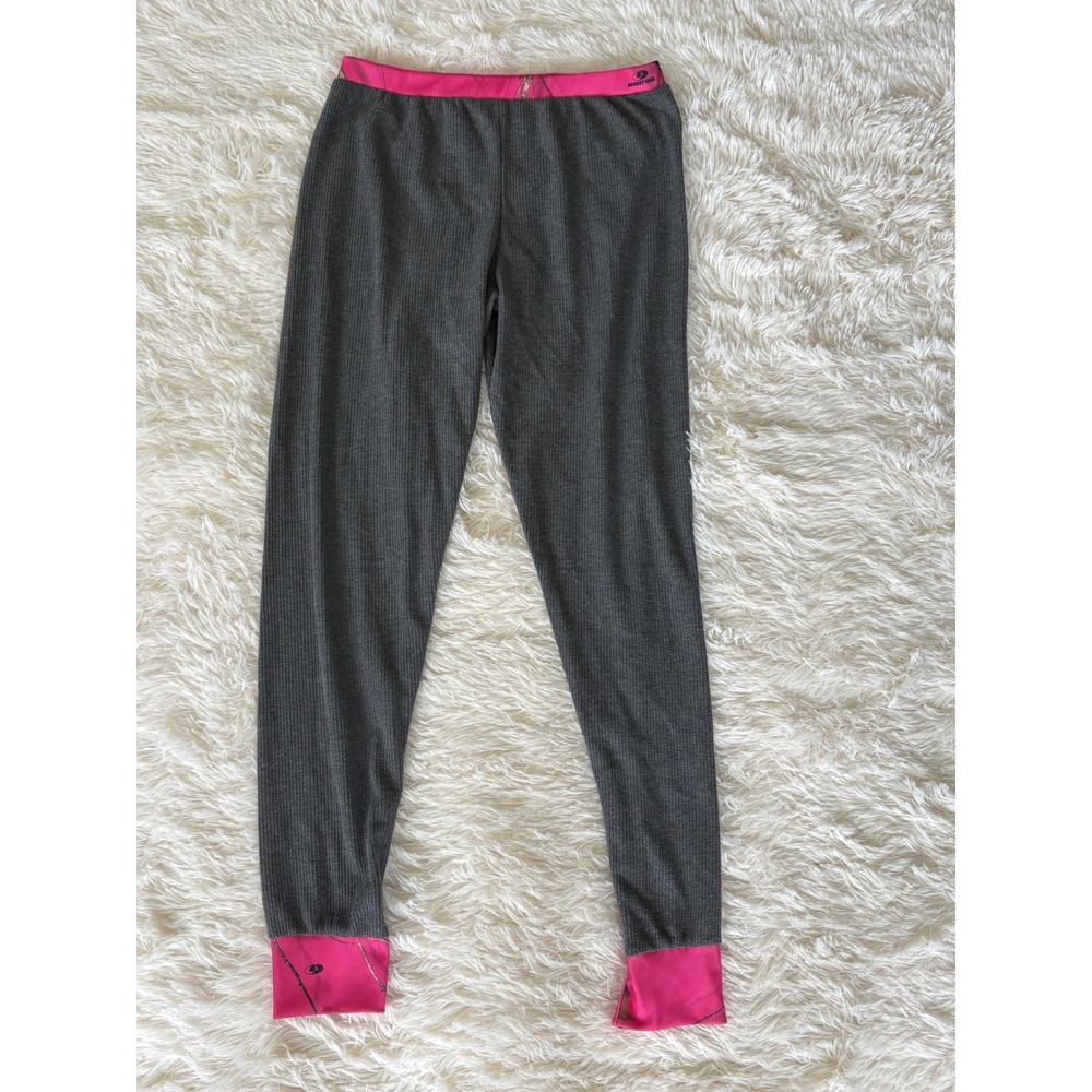RealTree Gray Pink Thermal Women's Large Leggings Base‎ Layer Pants